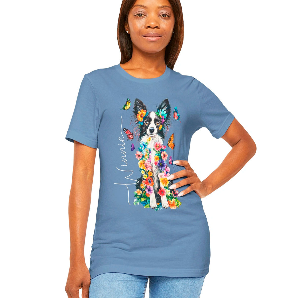Papillon #3 Floral Personalized T shirt