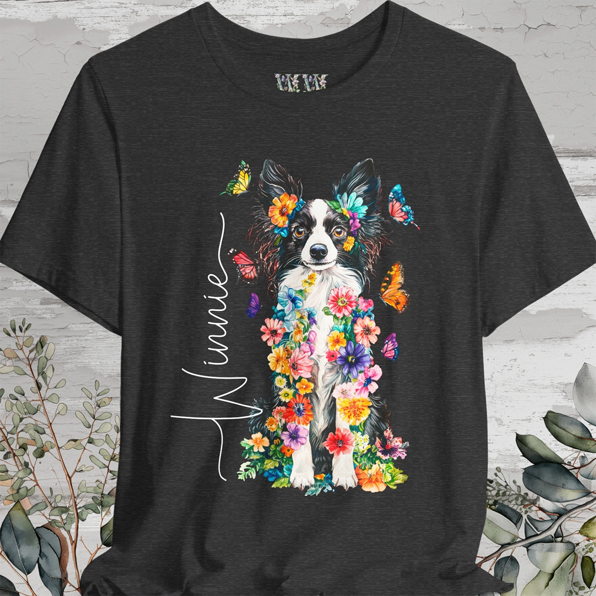 Papillon #3 Floral Personalized T shirt