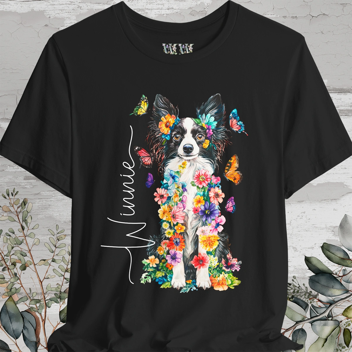Papillon #3 Floral Personalized T shirt