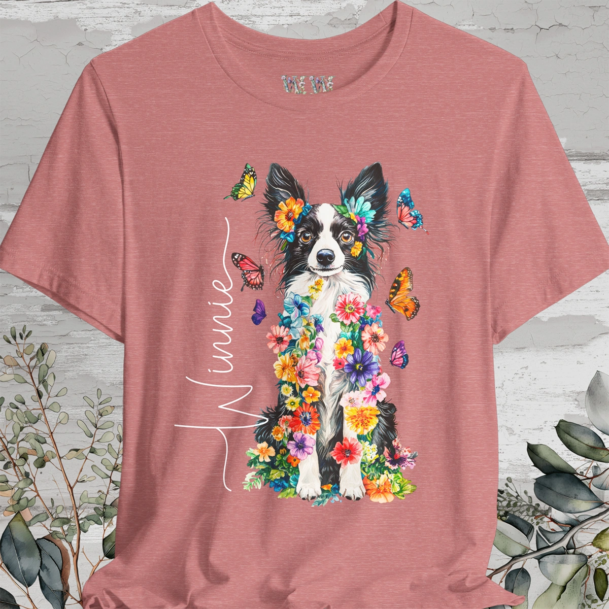 Papillon #3 Floral Personalized T shirt