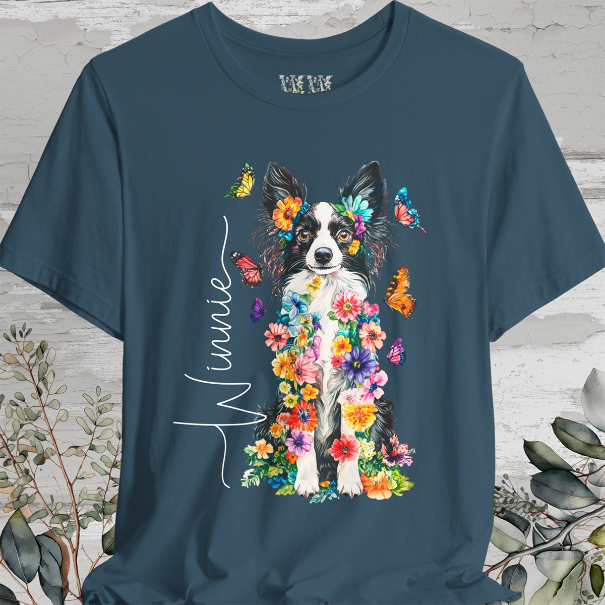 Papillon #3 Floral Personalized T shirt