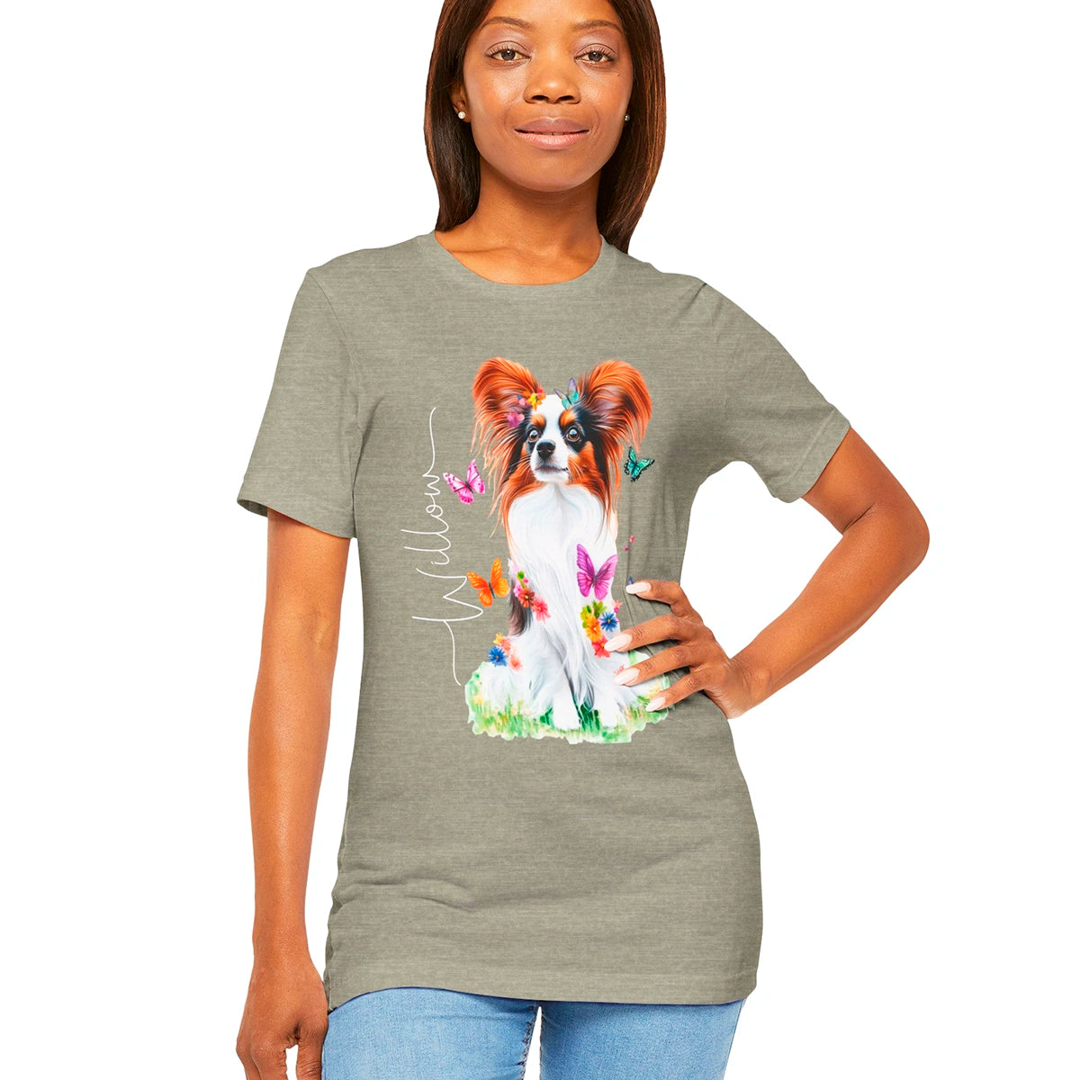 Papillon #1 Floral Personalized T shirt