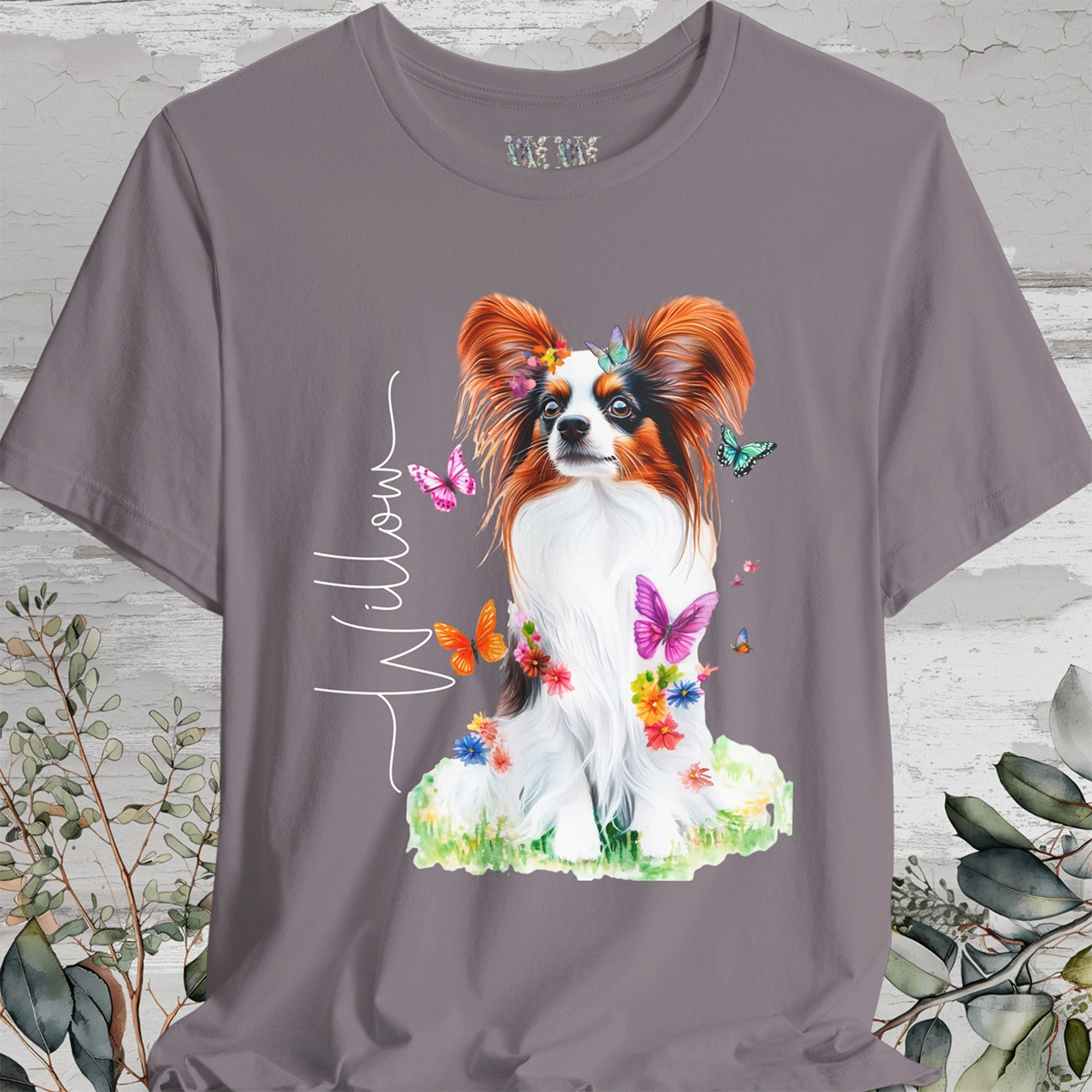 Papillon #1 Floral Personalized T shirt
