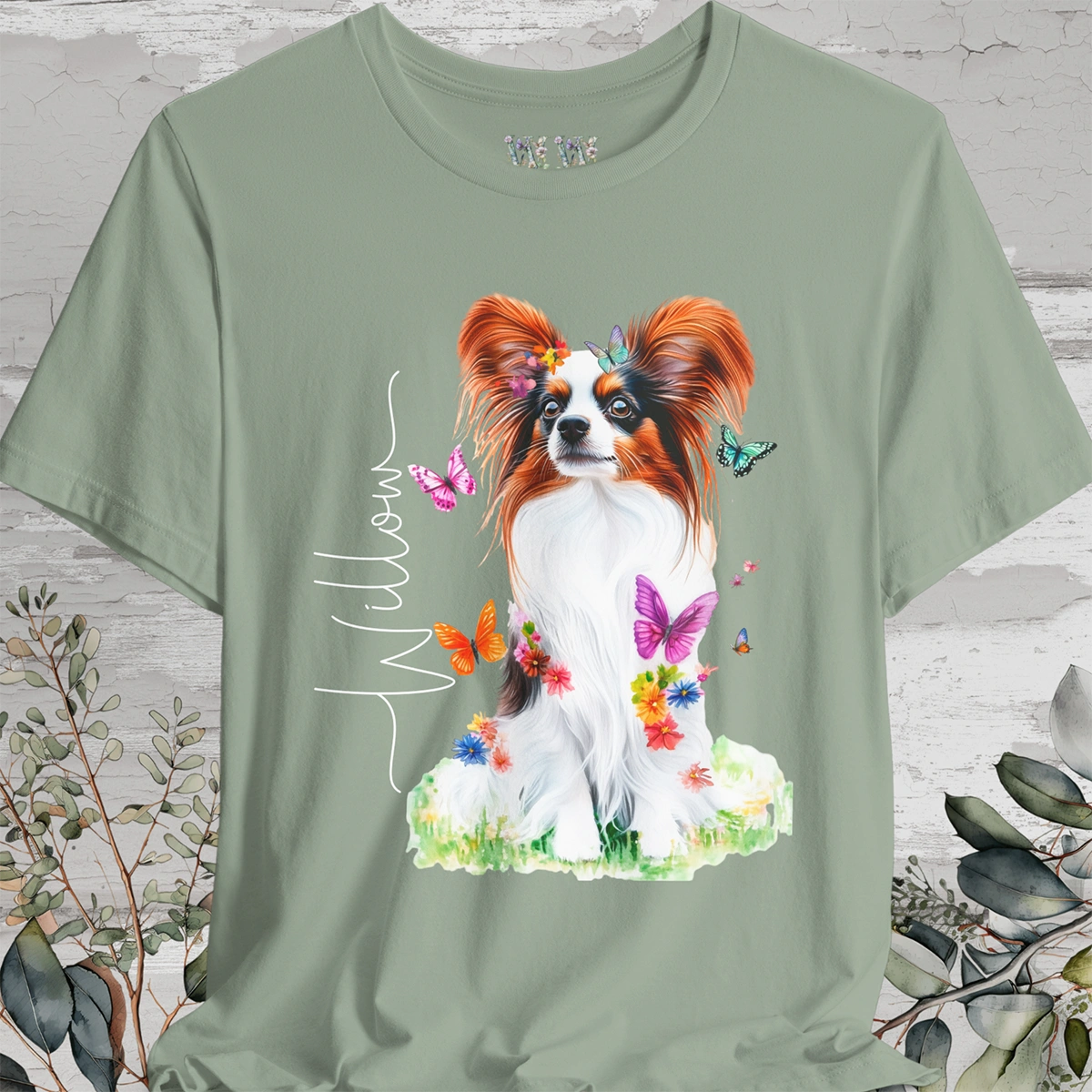 Papillon #1 Floral Personalized T shirt