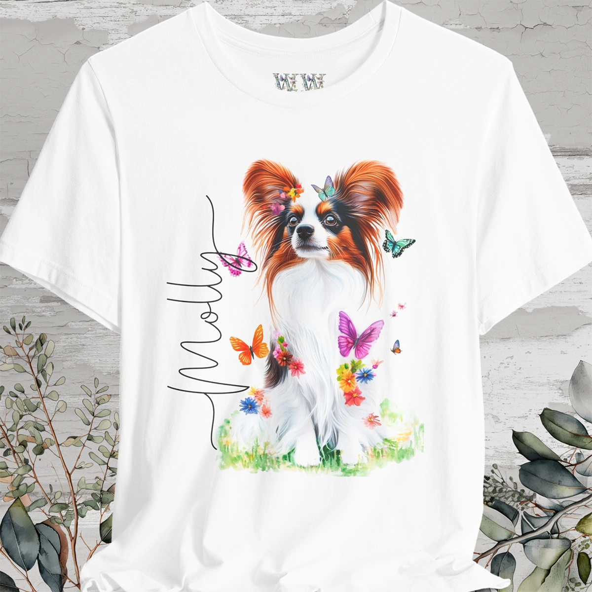 Papillon #1 Floral Personalized T shirt