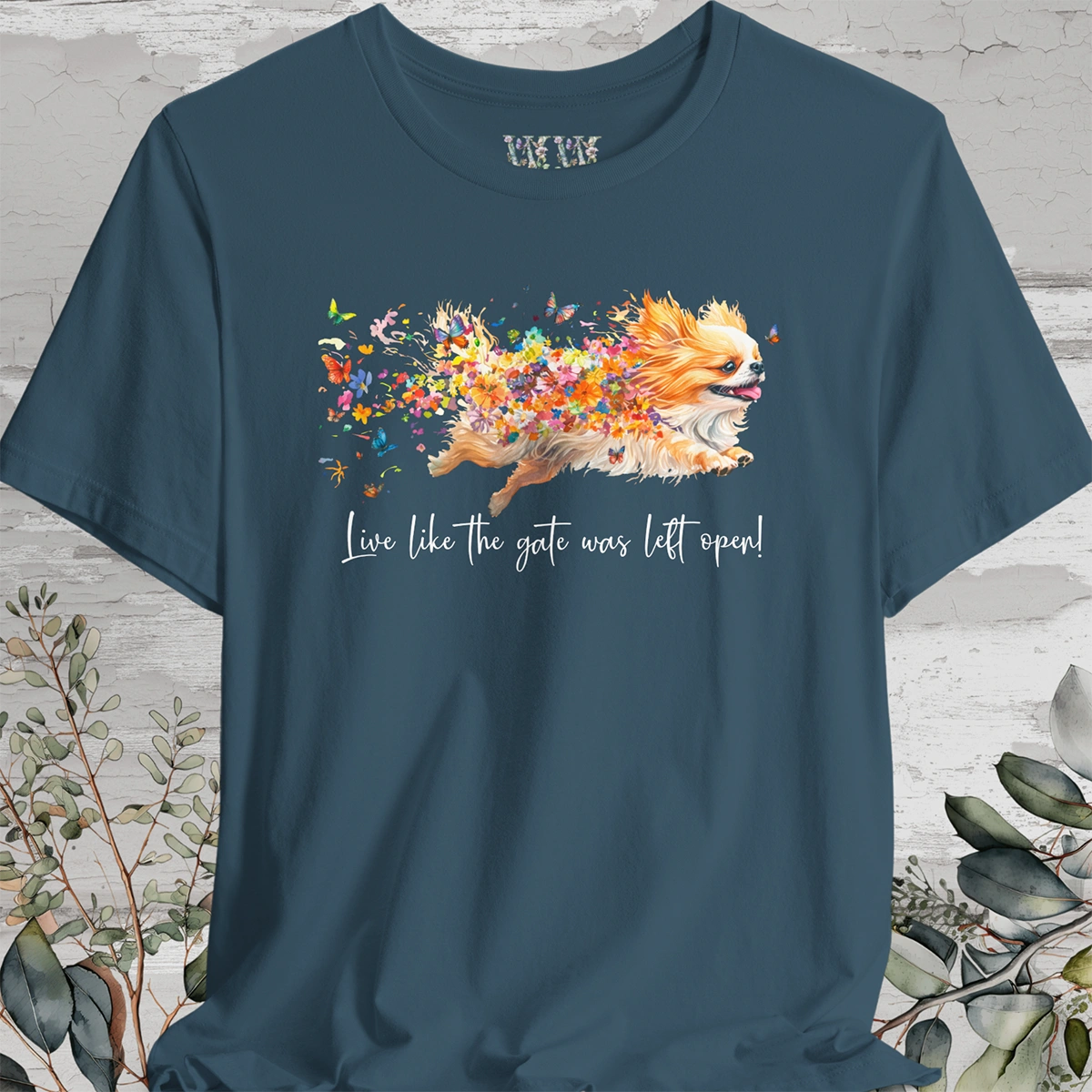 Peekingese #1 "Live like the gate was left open" Unisex T shirt