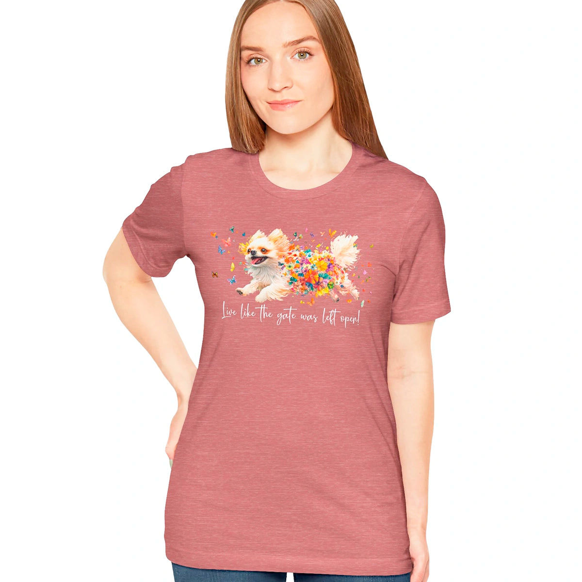 Peekingese #3 "Live like the gate was left open" Unisex T shirt