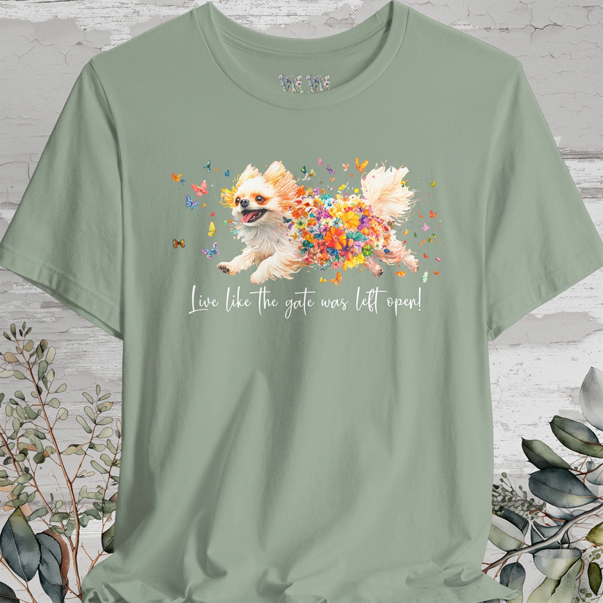Peekingese #3 "Live like the gate was left open" Unisex T shirt