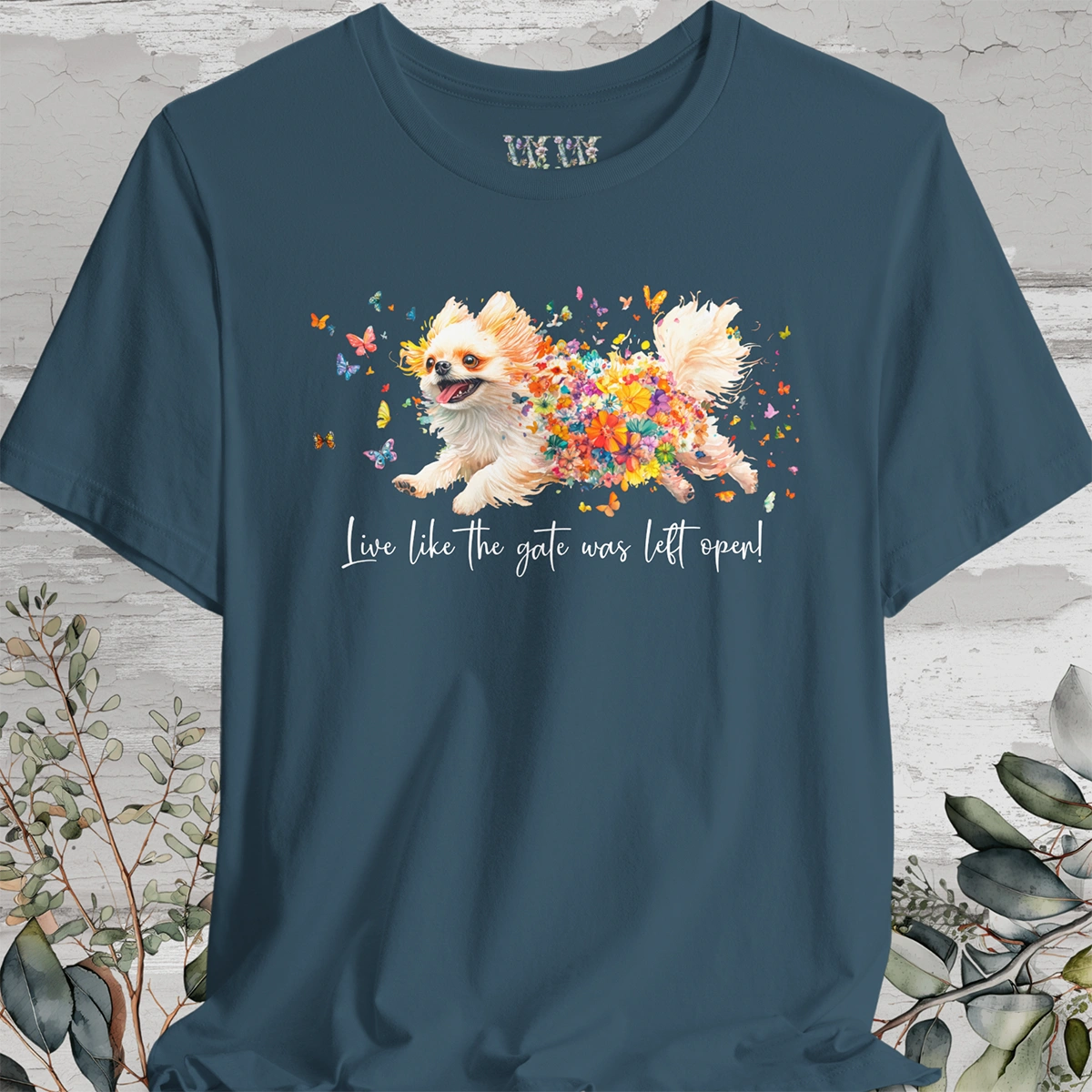 Peekingese #3 "Live like the gate was left open" Unisex T shirt