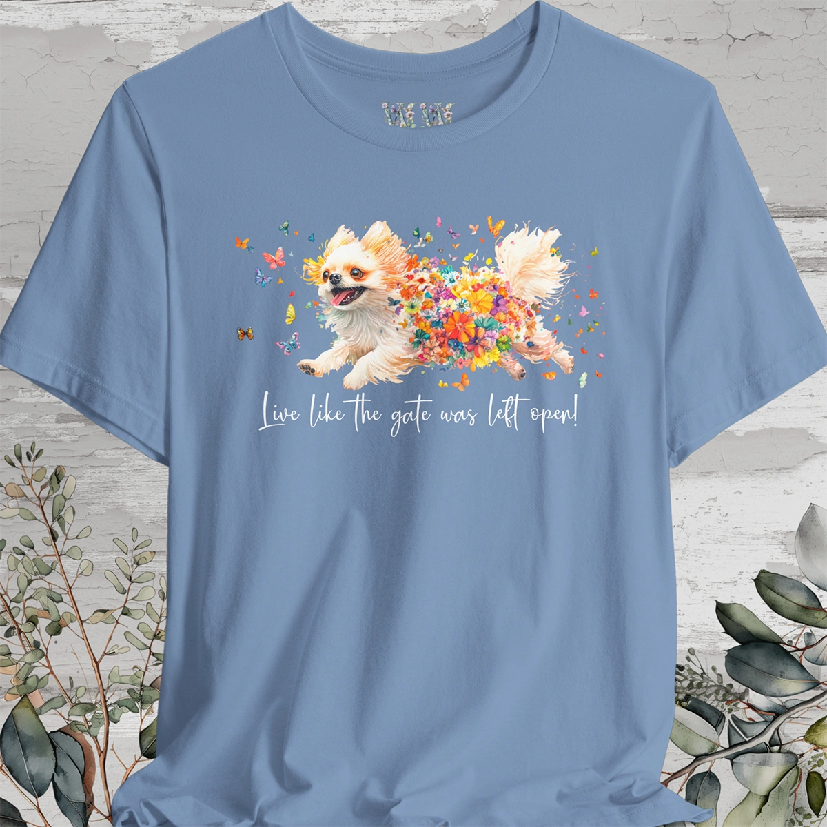 Peekingese #3 "Live like the gate was left open" Unisex T shirt