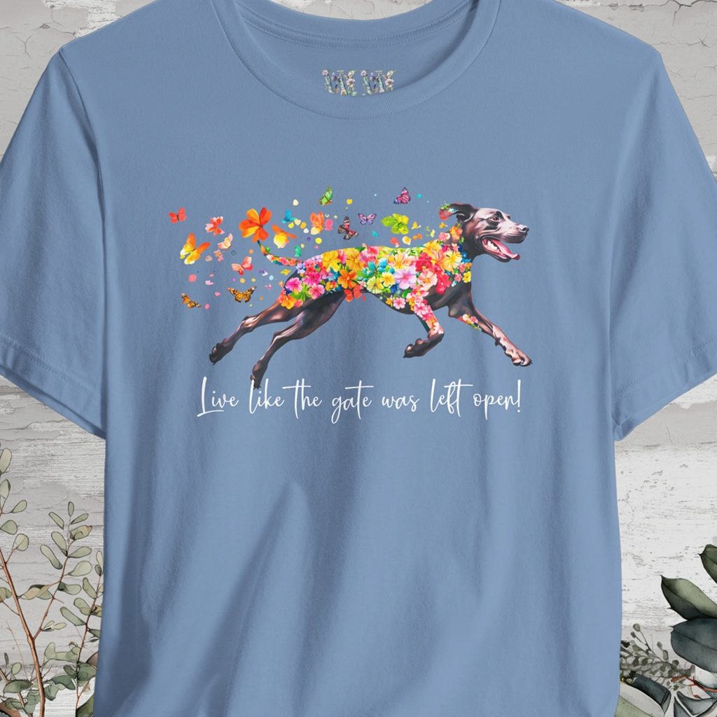 Pointador #1 "Live like the gate was left open" Unisex T shirt