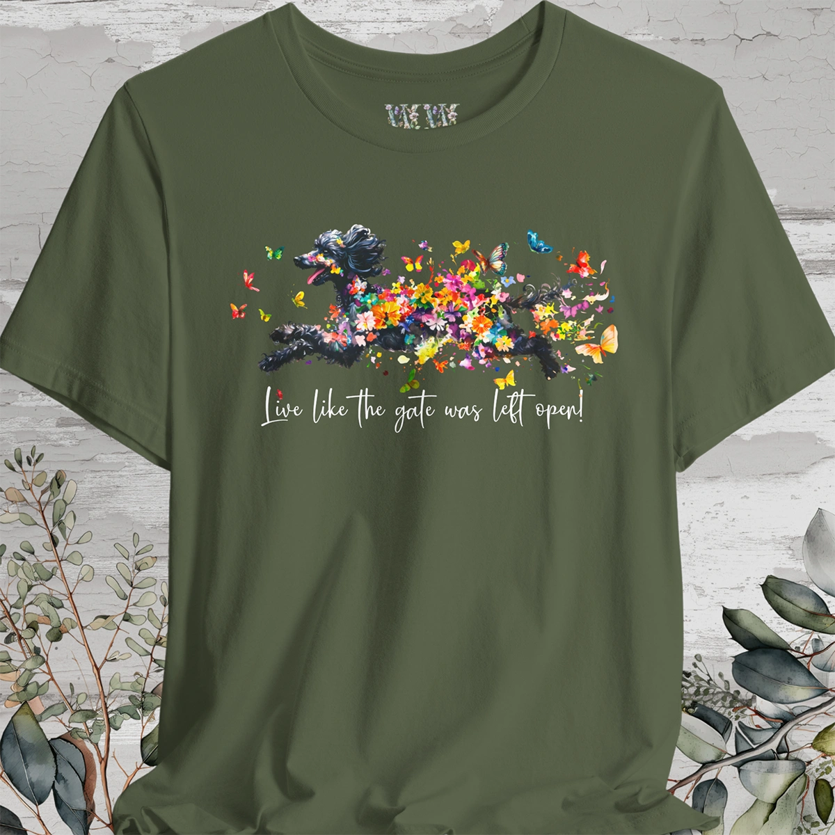 Poodle #2 "Live like the gate was left open" Unisex T shirt