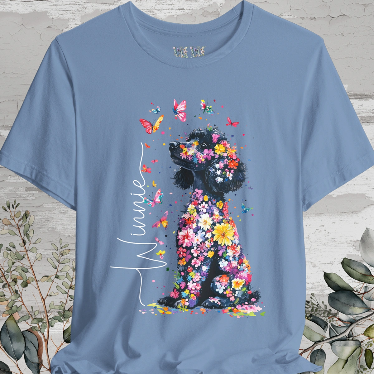 Poodle #2 Floral Personalized T shirt