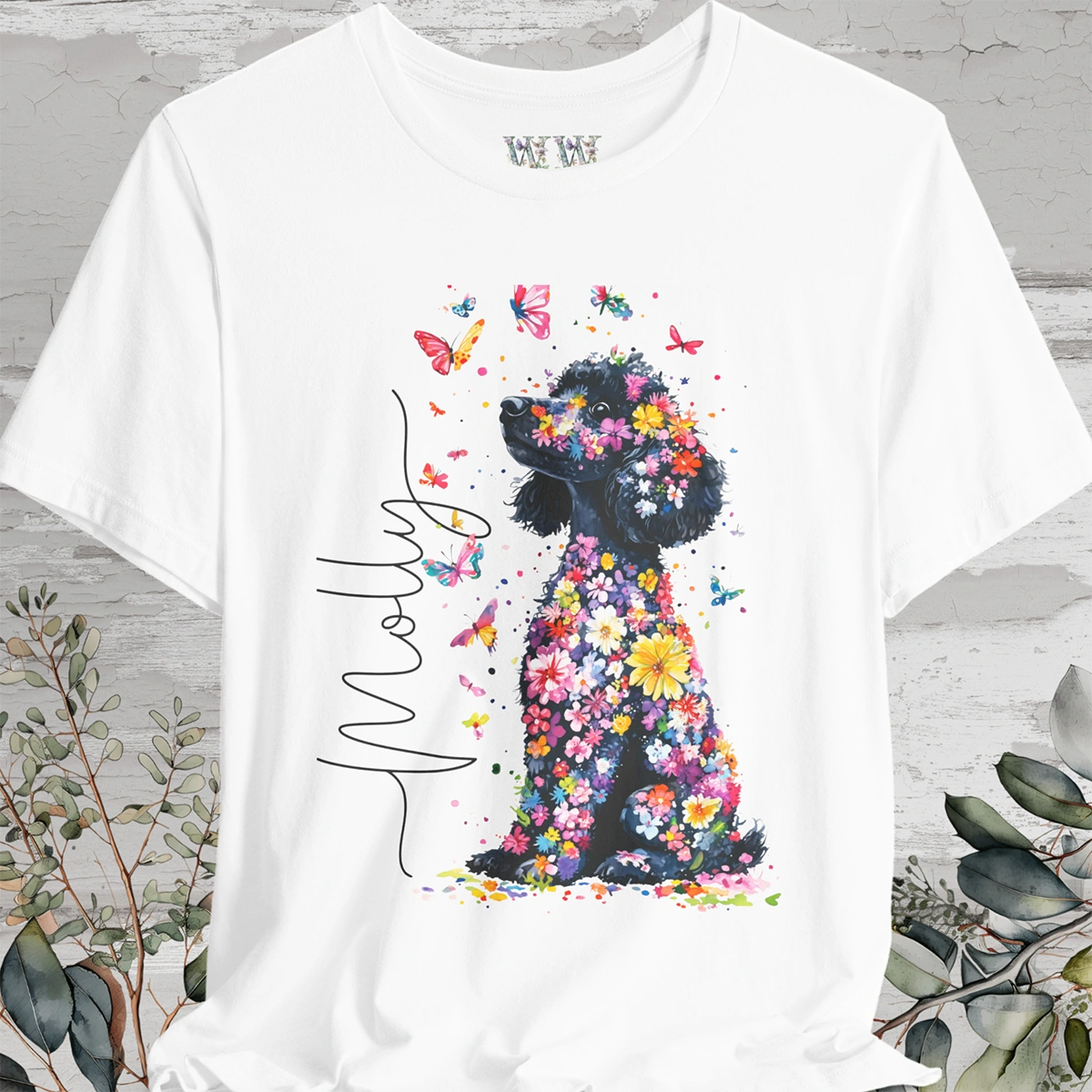 Poodle #2 Floral Personalized T shirt