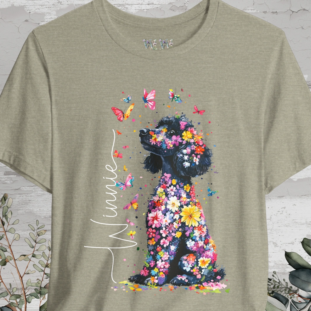 Poodle #2 Floral Personalized T shirt