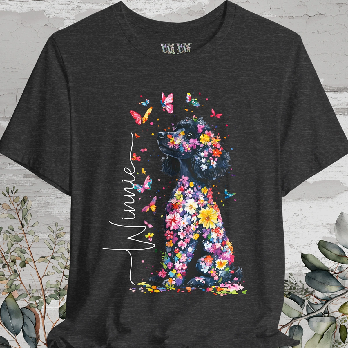Poodle #2 Floral Personalized T shirt