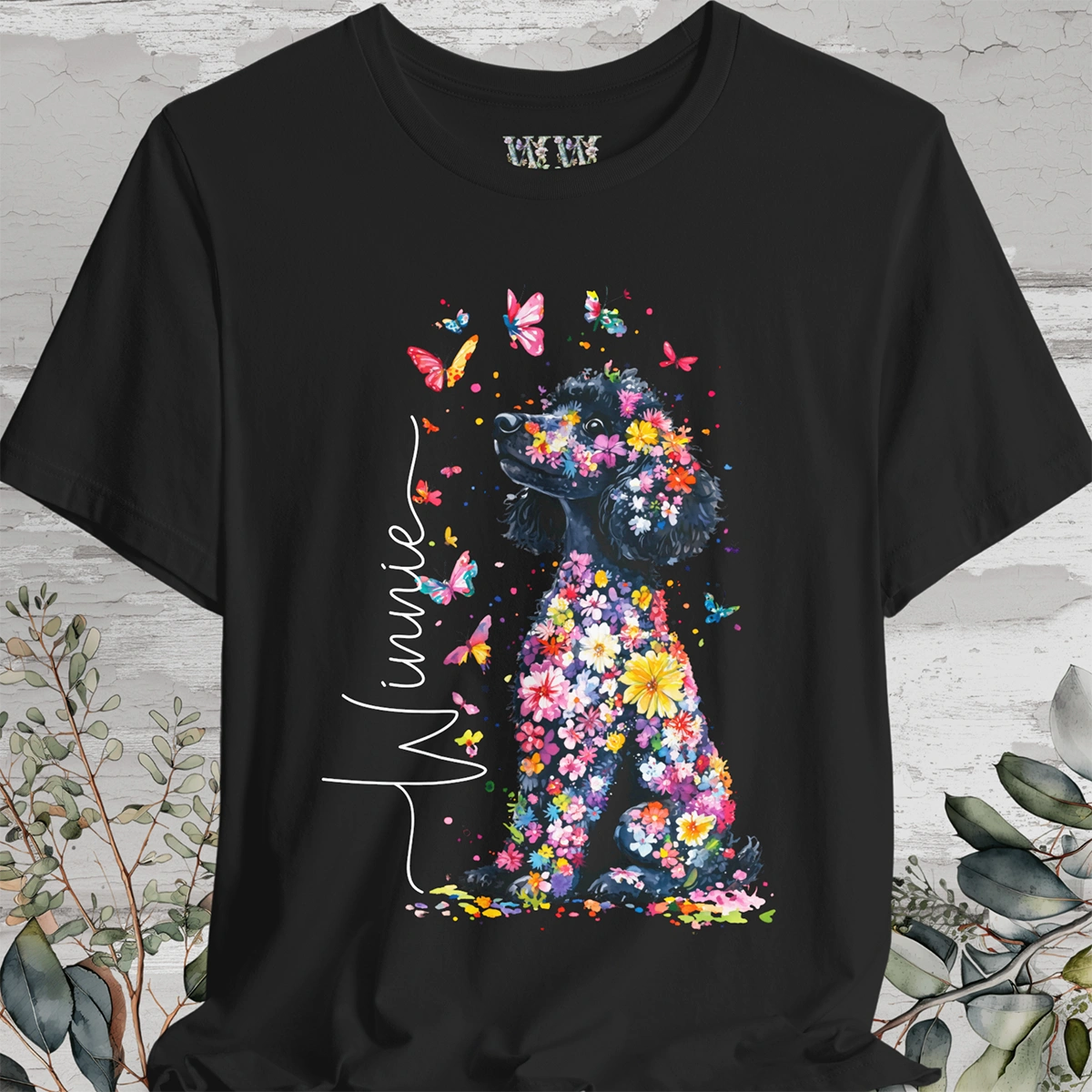 Poodle #2 Floral Personalized T shirt