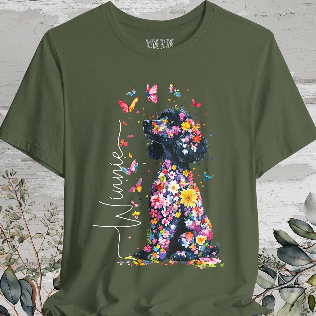 Poodle #2 Floral Personalized T shirt