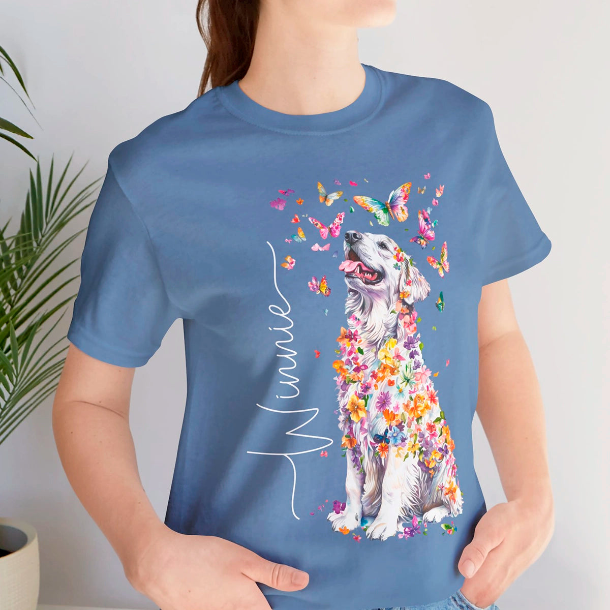 Pyrenean Mountain Dog Floral Personalized T shirt