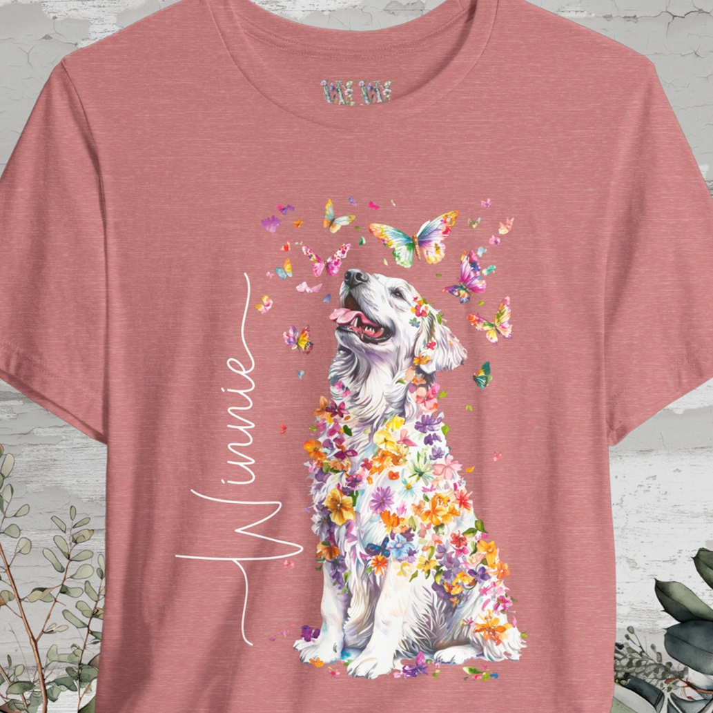 Pyrenean Mountain Dog Floral Personalized T shirt