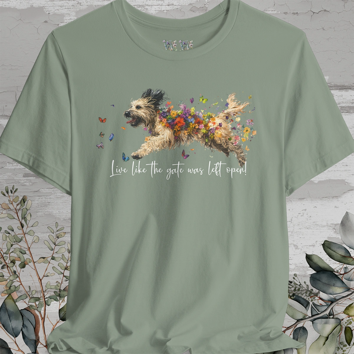 Pyrenean Sheepdog "Live like the gate was left open" Unisex T shirt