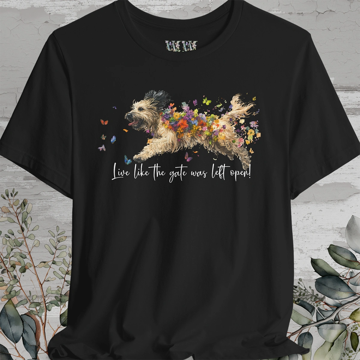 Pyrenean Sheepdog "Live like the gate was left open" Unisex T shirt