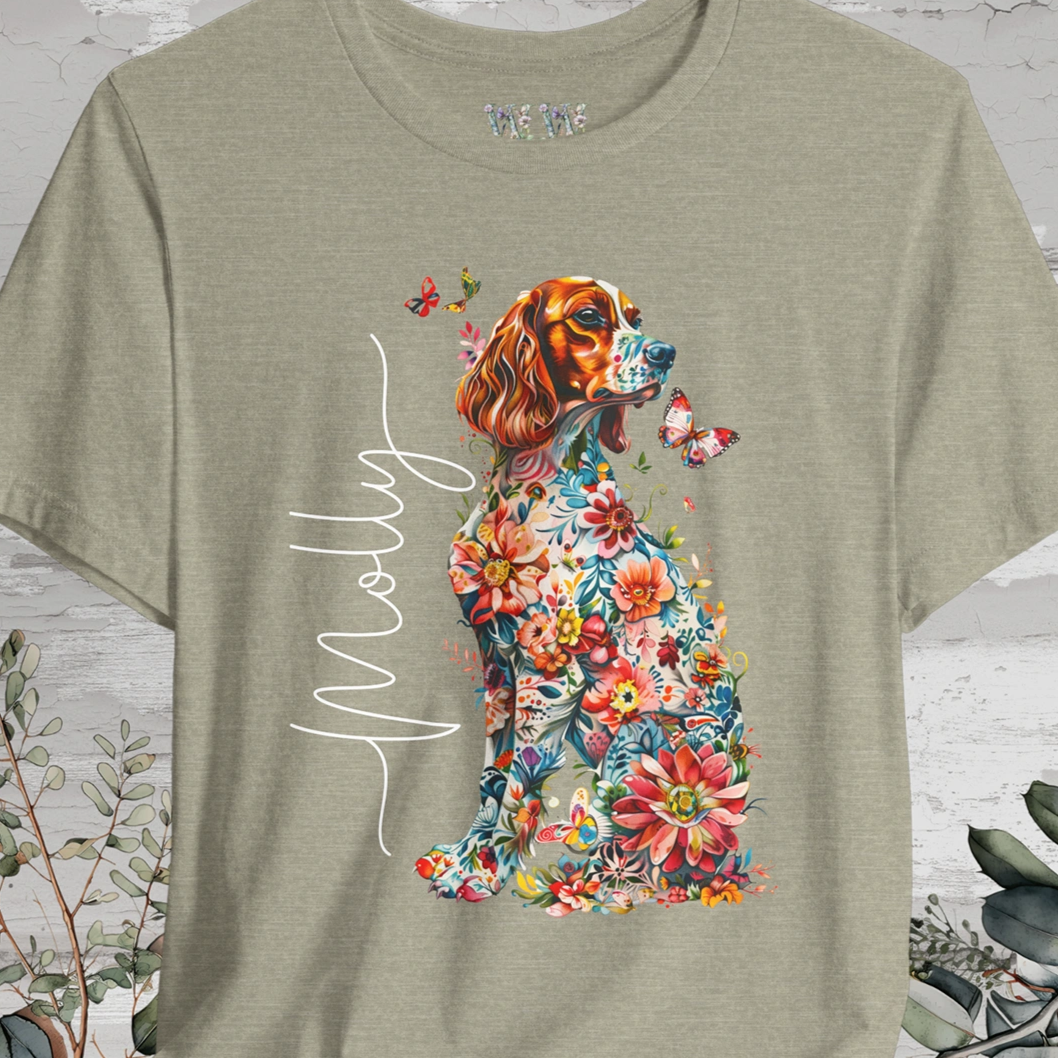 Irish Setter Floral Personalized T shirt