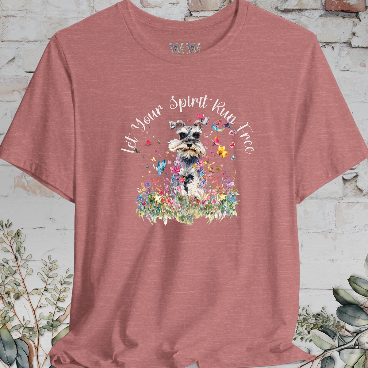 Schnauzer #2 'Let your spirit run free' T shirt