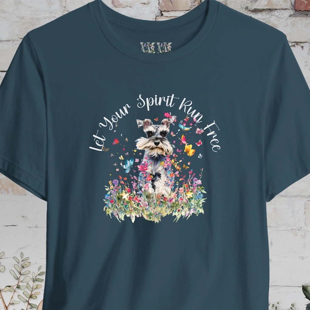 Schnauzer #2 'Let your spirit run free' T shirt