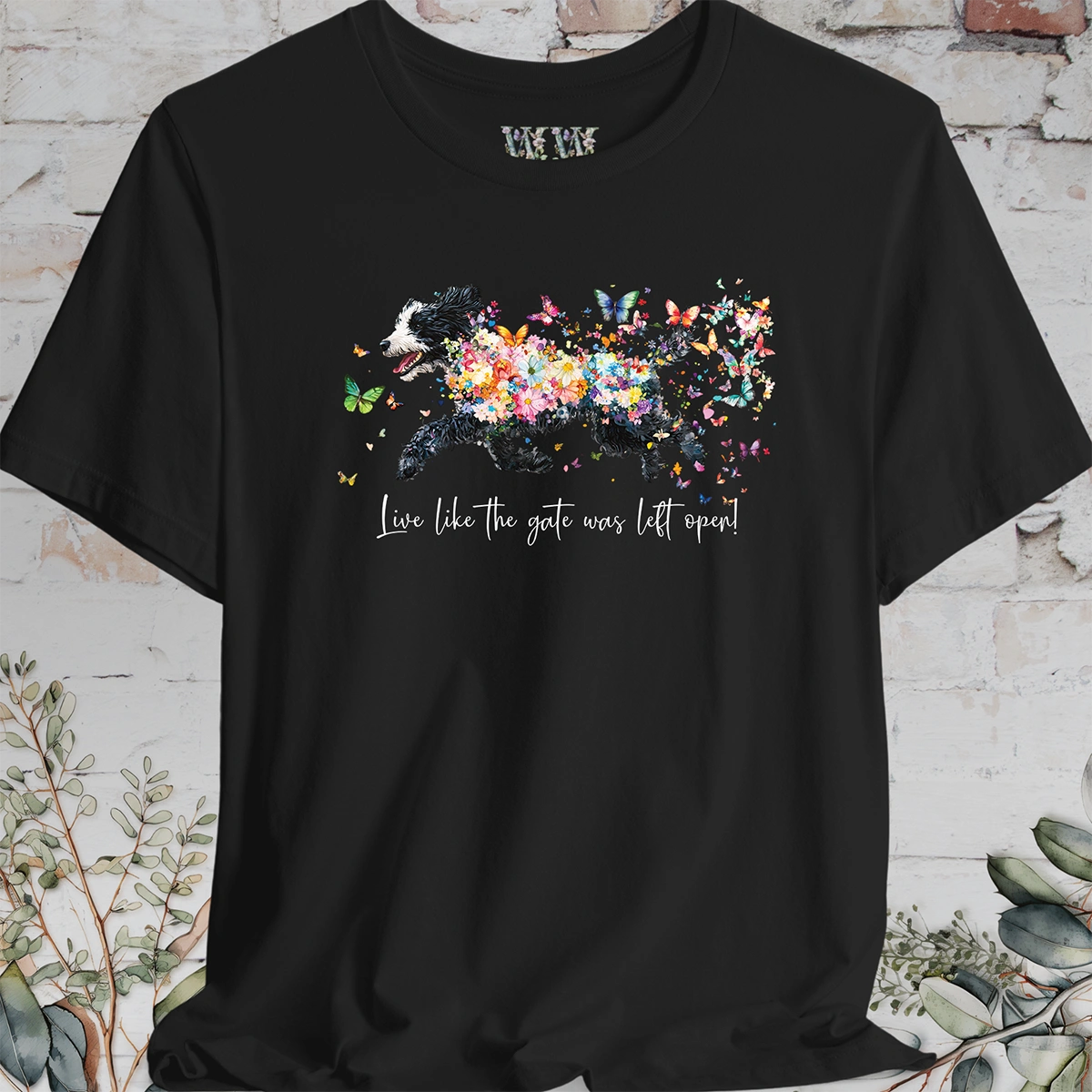 Sheepadoodle #2 "Live like the gate was left open" T shirt
