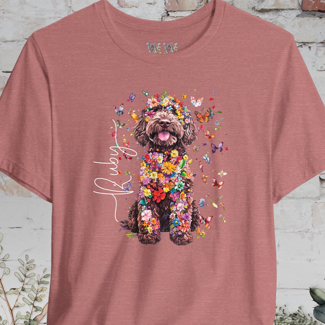 Sheepadoodle #3 Floral Butterfly personalized unisex T shirt