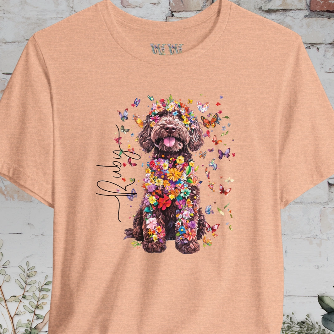 Sheepadoodle #3 Floral Butterfly personalized unisex T shirt