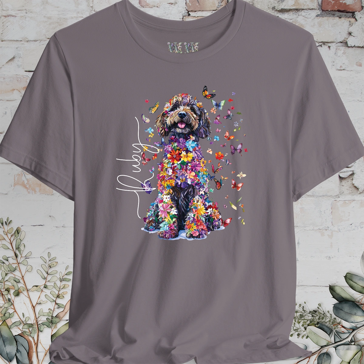 Sheepadoodle #4 Floral Personalized T shirt