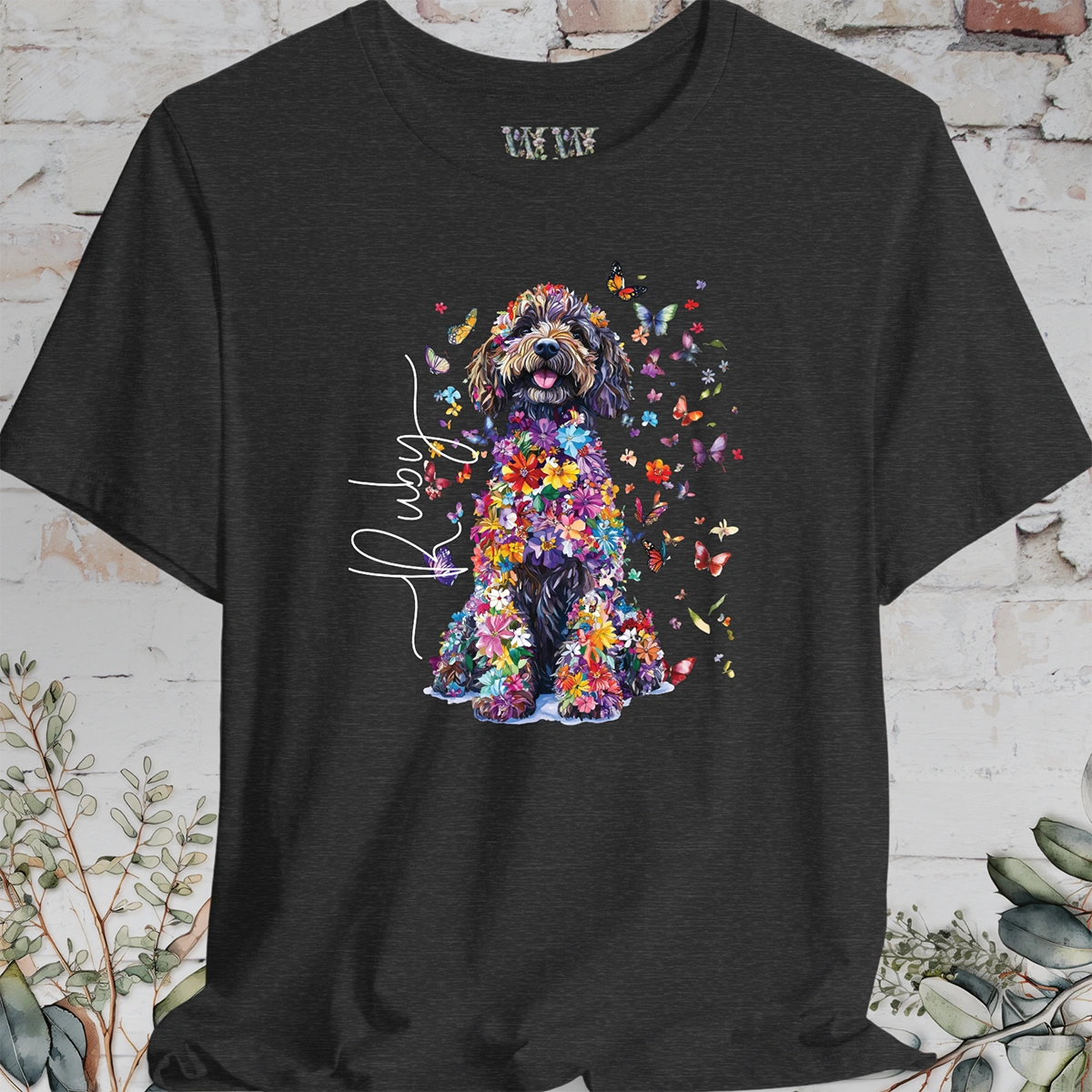 Sheepadoodle #4 Floral Personalized T shirt