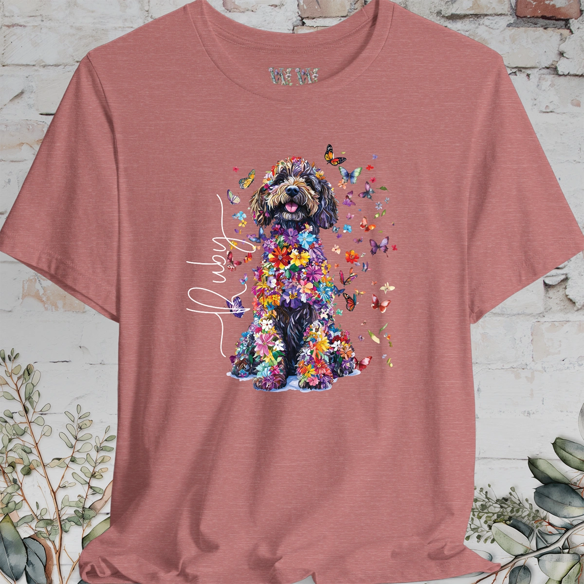 Sheepadoodle #4 Floral Personalized T shirt