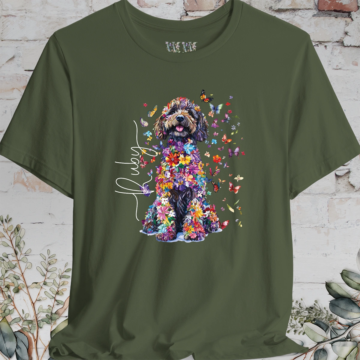 Sheepadoodle #4 Floral Personalized T shirt