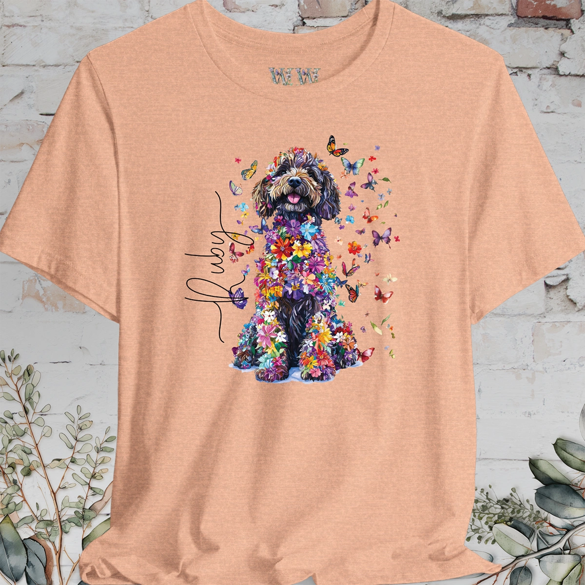 Sheepadoodle #4 Floral Personalized T shirt