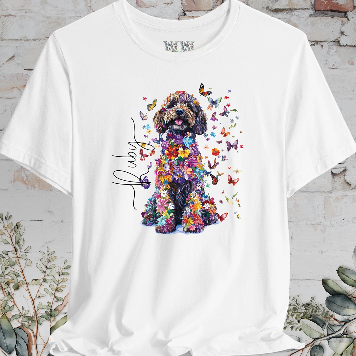 Sheepadoodle #4 Floral Personalized T shirt