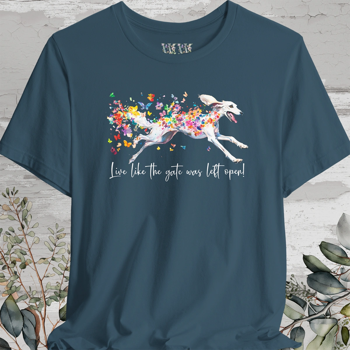 Saluki #1 "Live like the gate was left open" Unisex T shirt