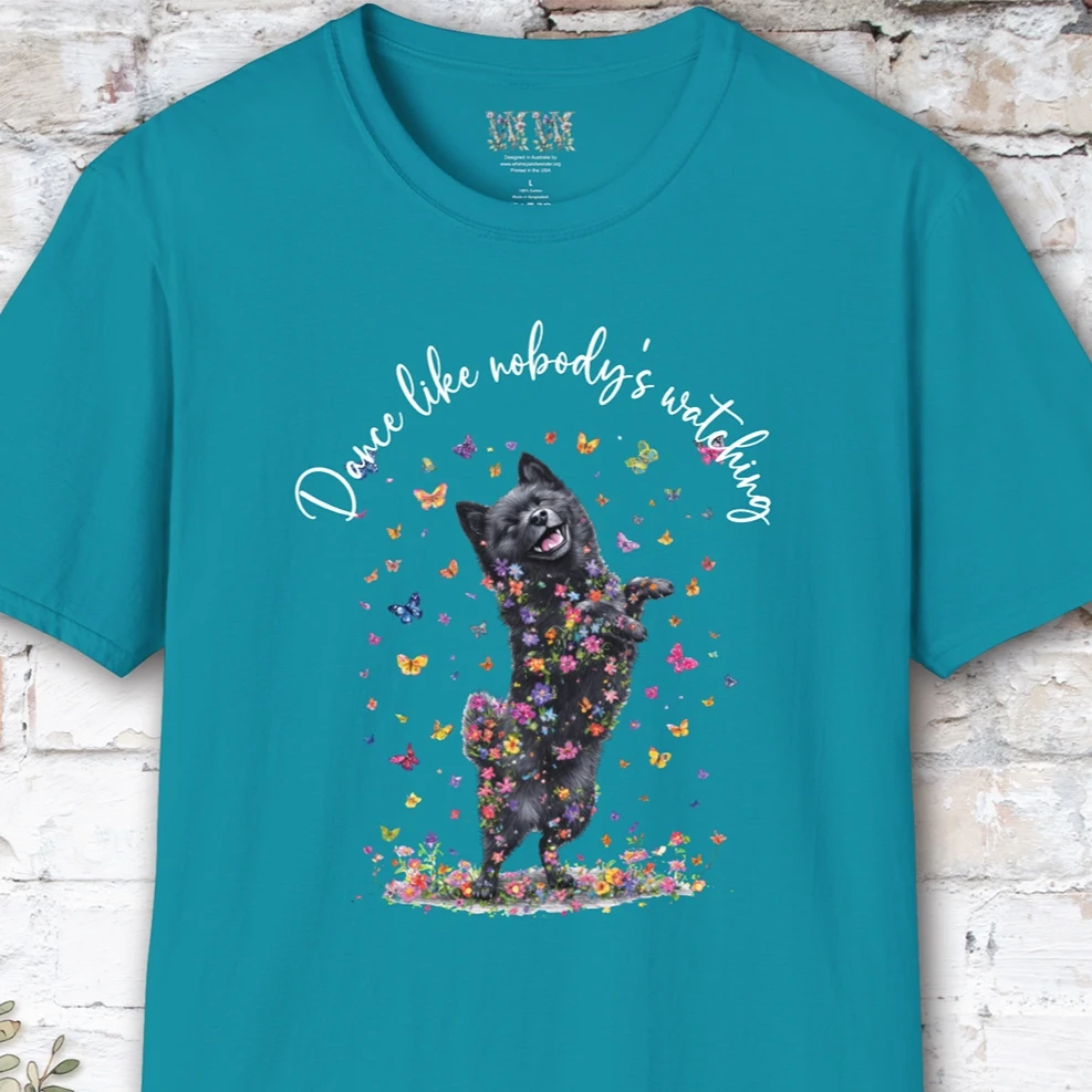 Schipperke "Dance like nobody's watching" unisex T shirt