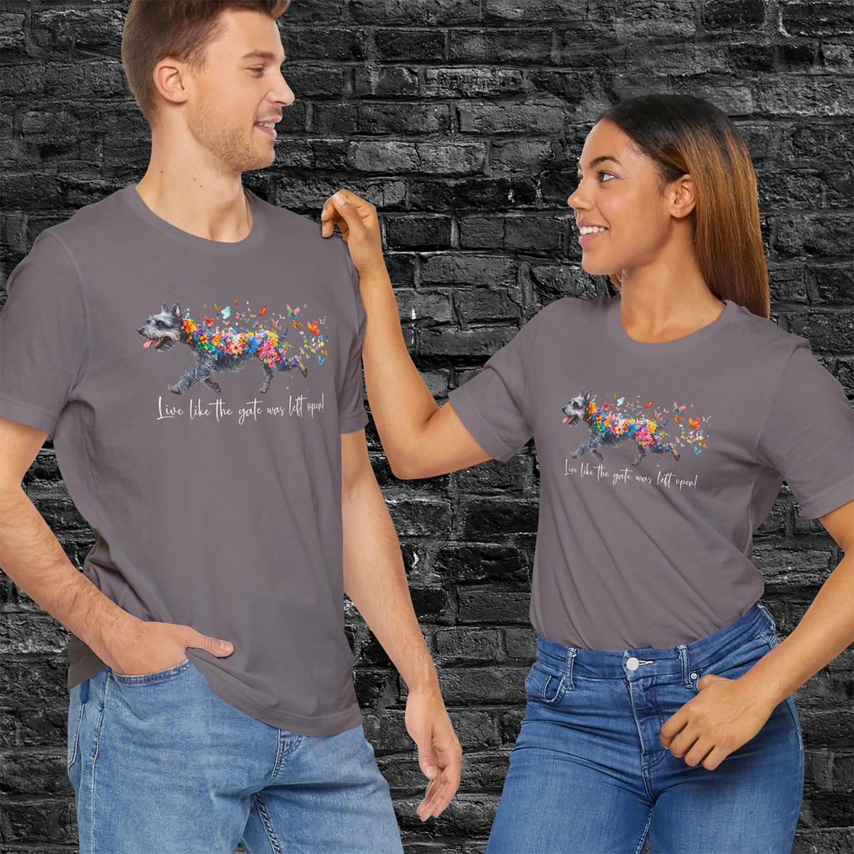 Schnauzer Live like the gate was left open T shirt