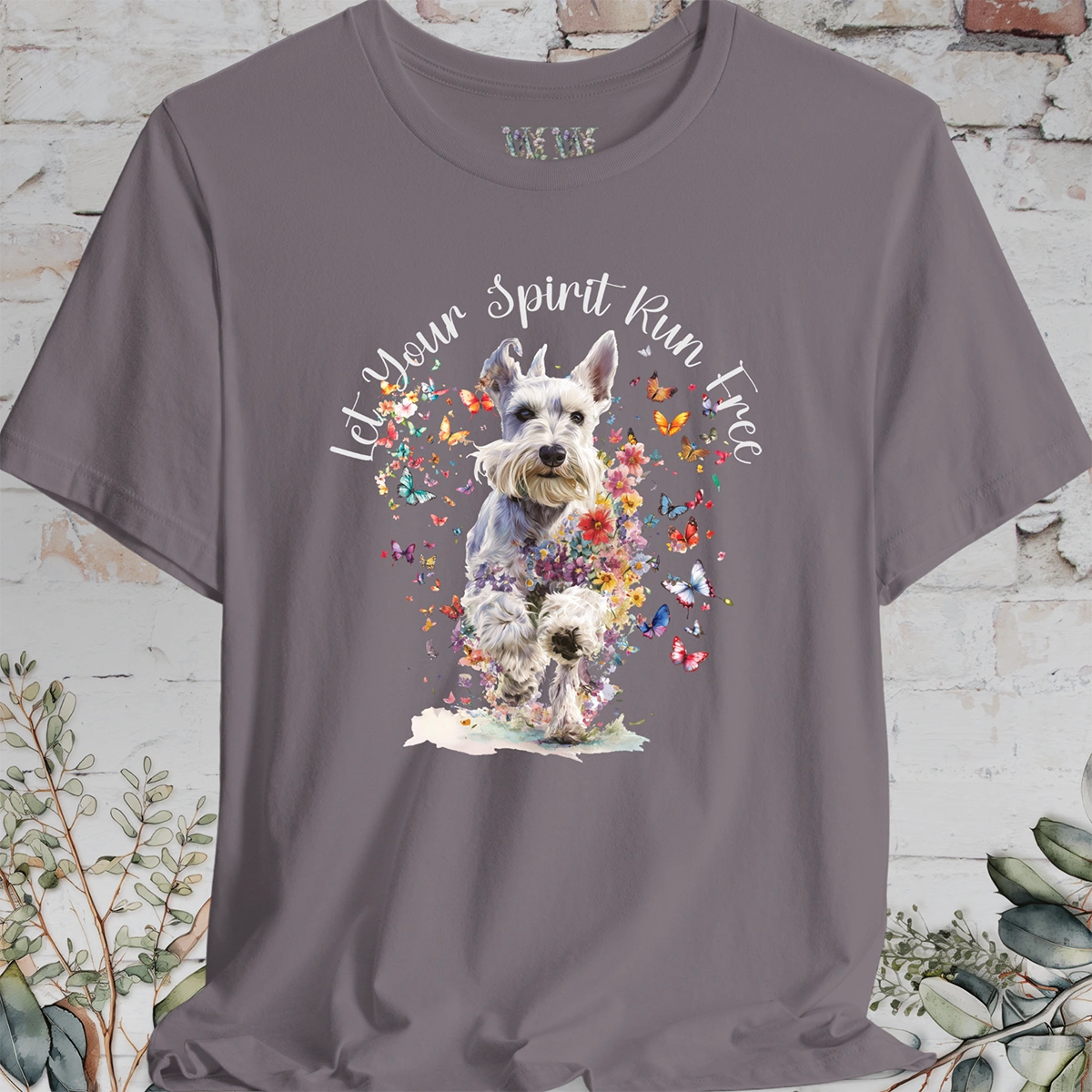 Schnauzer 'Let your spirit run free' T shirt