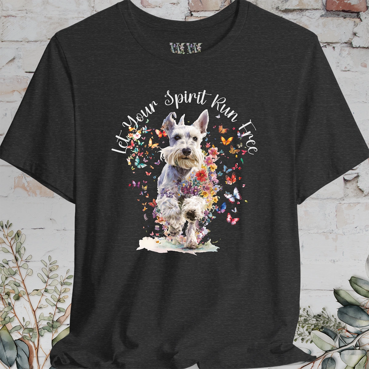 Schnauzer 'Let your spirit run free' T shirt