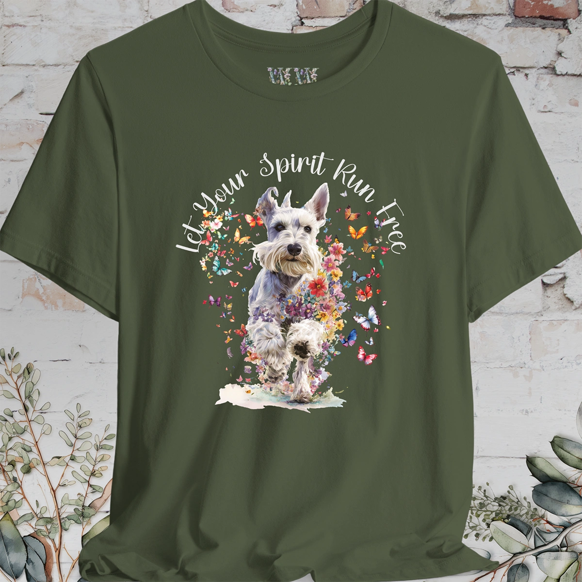 Schnauzer 'Let your spirit run free' T shirt