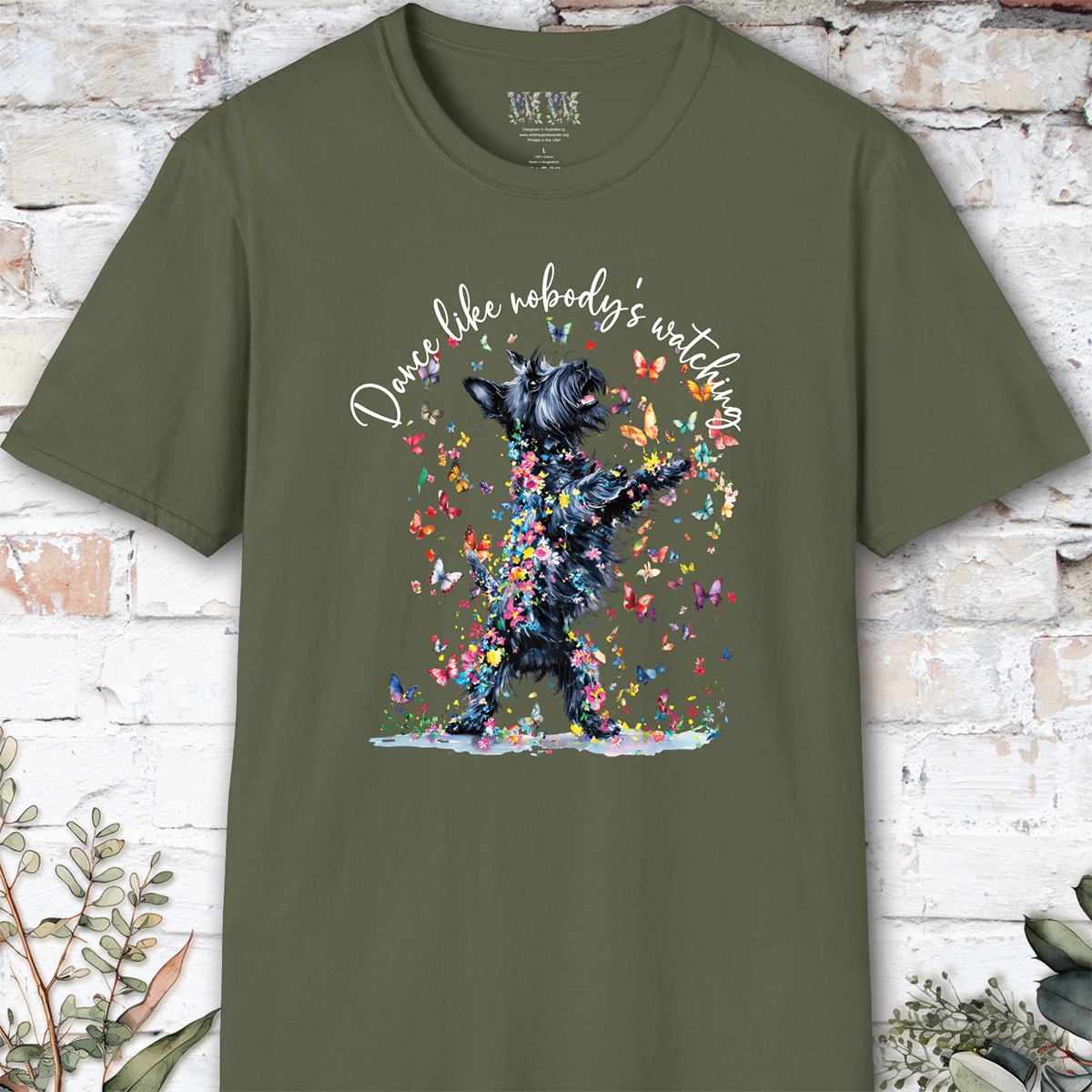 Scottish Terrier "Dance like nobody's watching" unisex T shirt