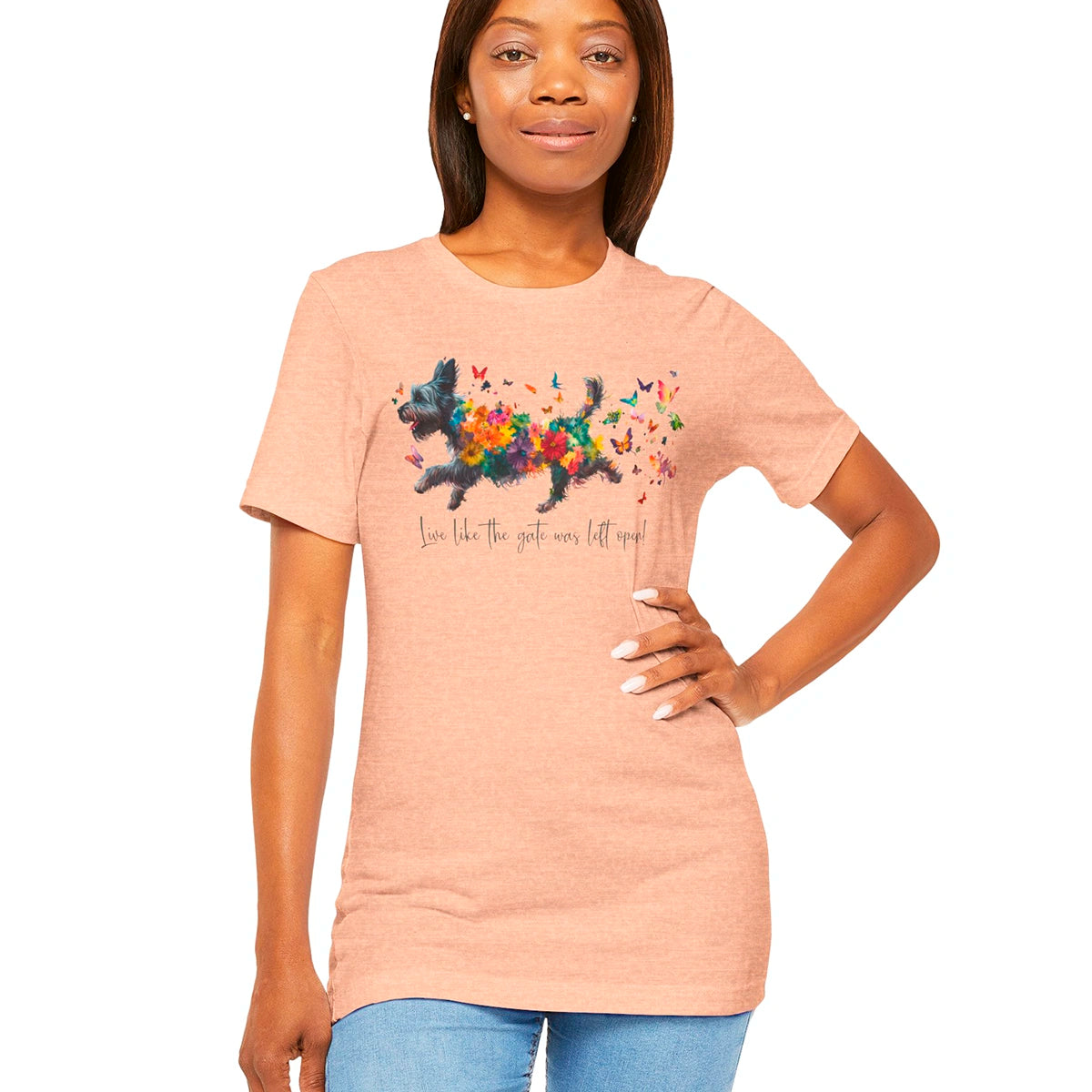 Scottish Terrier "Live like the gate was left open" Unisex T shirt