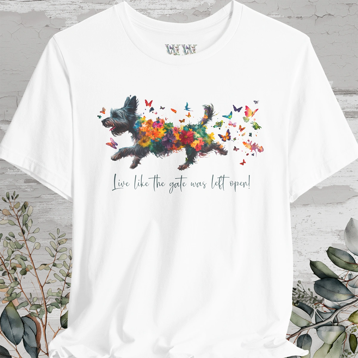 Scottish Terrier "Live like the gate was left open" Unisex T shirt