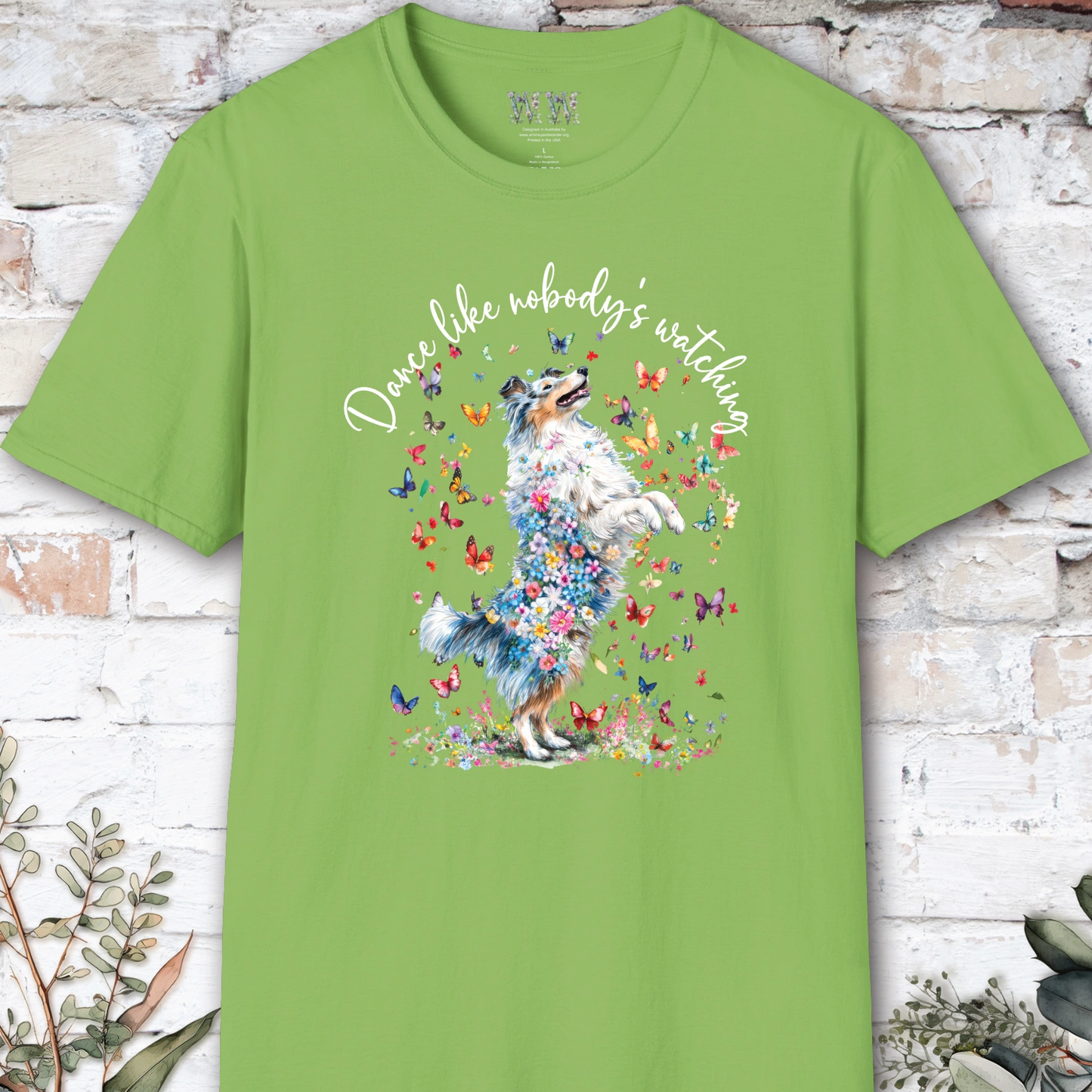 Shetland Sheepdog (Blue Merle Sheltie) #1 "Dance like nobody's watching" unisex T shirt