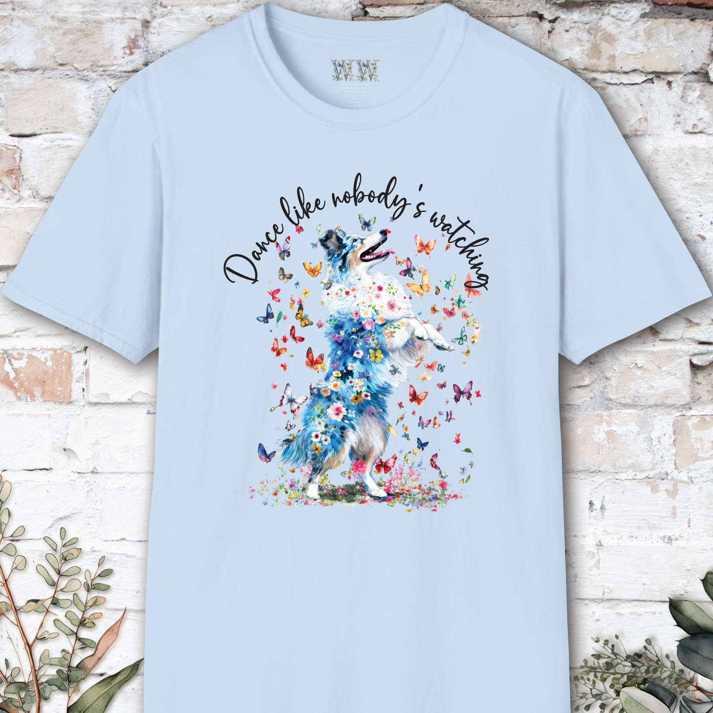 Shetland Sheepdog (Blue Merle Sheltie) #2 "Dance like nobody's watching" unisex T shirt