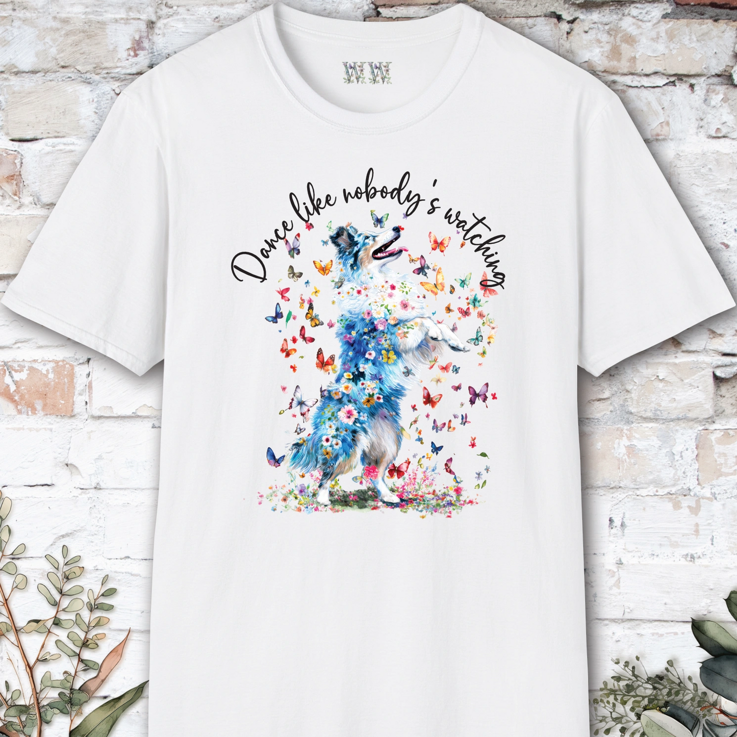 Shetland Sheepdog (Blue Merle Sheltie) #2 "Dance like nobody's watching" unisex T shirt